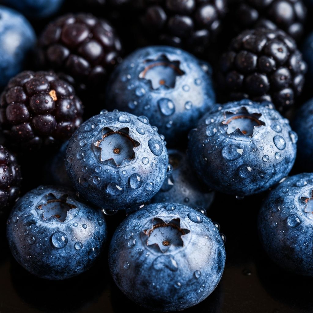 Fresh dark berries with antioxidants